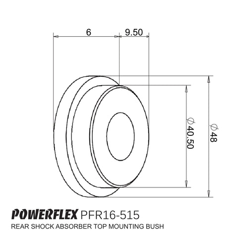 Powerflex Rear Shock Absorber Top Mounting Bush 32mm for Fiat Abarth 500/595/695