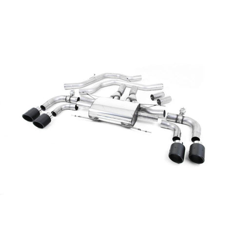 Milltek Exhaust for Alfa Romeo Giulia Quadrifoglio 2.9 V6 Bi-Turbo Front Pipe-back (Carbon Trims)