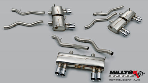 Milltek Cat-back V2 Valved Exhaust System with Remote Control & GT-80 Cerakote Black Tips - BMW E93 M3 Convertible
