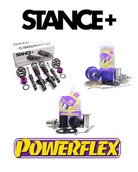 Stance+ Coilovers & Powerflex Adjustable Front Arm Bush Kit VW Transporter T5/T6