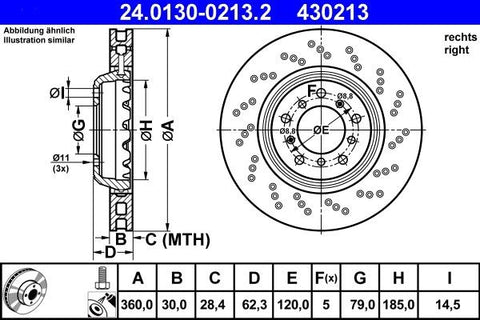 ATE Brake Disc (Front Axle Right) – BMW E9X M3