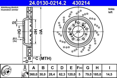 ATE Front Brake Disc (Front Left) – BMW M3 E9X