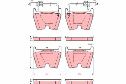 TRW GDB1507 brake pad set Front Axle, incl. wear warning contact